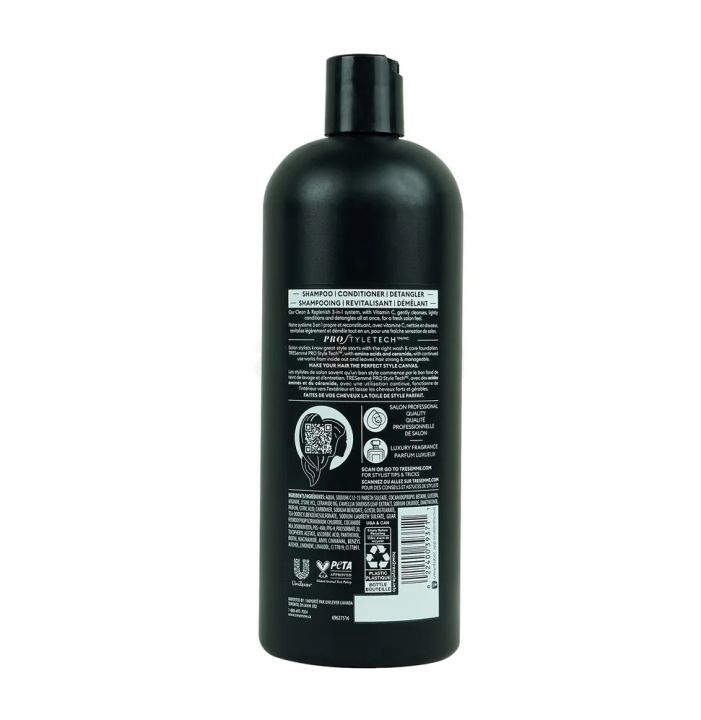 Tresemme%20Clean%20&%20Replenish%20+%20PRO%20VITAMIN%20C%20&%20Green%20Tea%203%20in%201%20Shampoo%20&%20Conditioner%20828ml%20-%20Image%202