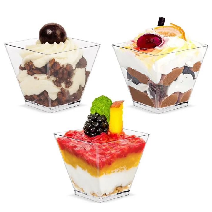 20%20X%202oz%20Square%20Mini%20Dessert%20Cups%20With%20Spoons,%20Clear%20Plastic%20Parfait%20Appetizer%20Cup%20for%20Tasting%20Party%20Desserts%20Appetizers%20-%20Image%202