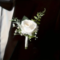 Elegant Groom Boutonniere Flowers for Mensuit Artifical Roses Wrist Corsage Wedding Accessories. 