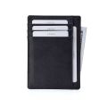Black color small size leather business card credit card debit card holder mini wallet. 