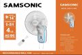 Rechargeable AC/DC Wall Fan အားသွင်းပန်ကာ SAM-114WR SAMSONIC. 