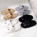 Winter Cute Cat Plush Slippers Women Indoor Comfortable Quiet Soft Sole Floor Slides Couples Winter Warm Fuzzy House Sandals.