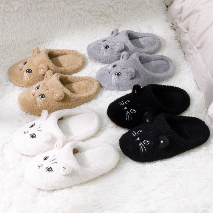 Winter%20Cute%20Cat%20Plush%20Slippers%20Women%20Indoor%20Comfortable%20Quiet%20Soft%20Sole%20Floor%20Slides%20Couples%20Winter%20Warm%20Fuzzy%20House%20Sandals%20-%20Image%202