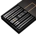 5 Pairs Japanese Chopsticks Sushi Sticks Korean Chopsticks Reusable Alloy Chop Sticks Kitchen Tableware Tool Accessories. 