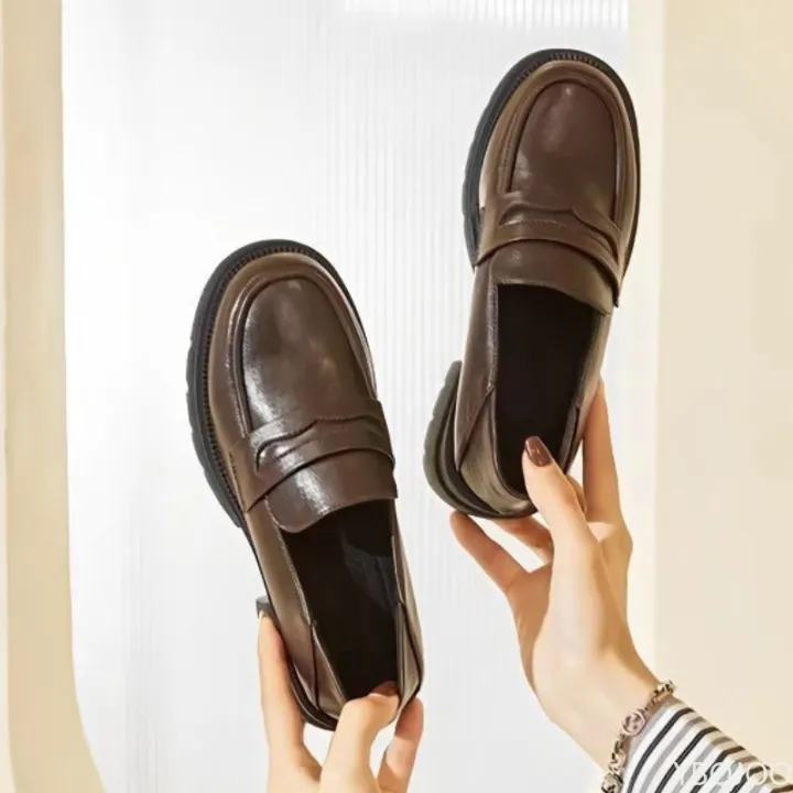 Women's%20Casual%20leather%20Shoes%20Fashion%20Thick%20soled%20Pumps%20Solid%20Color%20Breathable%20Loafers%20Fashion%20comfort%20ladies%20high%20heels%20Zapatos%20-%20Image%202