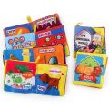 Soft Book .Nontoxic Fabric Baby Cloth Books Early Education Toys Activity Crinkle Cloth Book for Toddler. Pack of 6.