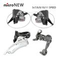 MicroNEW Mountain Bike Rear Derailleur 3x7 3x8 3x9 3x10 3x11 Speed with Internal Shift Cable MTB Bicycle Front Shifter. 