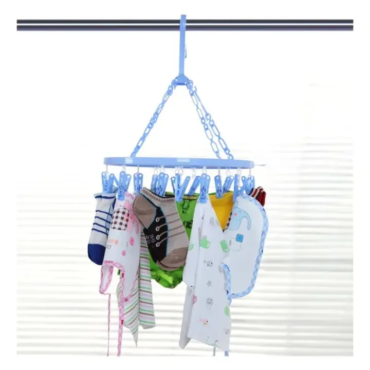 Circle%20socks%20hanger%20plate%20household%20plastic%20clip%20rotating%20windproof%20clothespin%20plastic%20hangers%20for%20clothes%20underwear%20bra%20rack%20Pack%20of%201%20set%20-%20Image%202