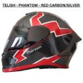 NEW TELISH CARBON PRINT BLACK FULL FACE HELMET WITH NIGHT VISION BLACK VISOR | ABS MATERIAL DOT & ISI CERTIFIED FULL FACE MOTORCYCLE HELMET | RIDERS CHOICE NEPAL. 