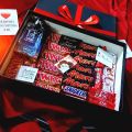 Gift box of chocolates and perfume. 