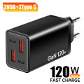 USB C Charger 120W GaN Multi Ports Fast Charging Phone Charger Adapter For iPhone 16    PD QC3.0 Wall Charger. 