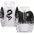 Fashion Men Single Piece Sweatshirts Sweatpants Versatile Men's Tracksuit Casual Comfort Daily Sports Simple Splashed Ink Hoodie.