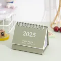 2025 Simple Style English Mini Desk Calendar Desktop Display Portable Calendar Desktop Decoration Handmade Diary. 