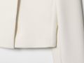 ETJ 2025 autumn winter new professional women's simple fashion white short commuting zhongshan collar suit jacket. 