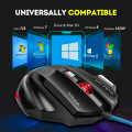 FunBug 7 Buttons Mechanical Gaming Mouse RGB with 4-Levels DPI Control - 7 Light Wired USB Optical Mouse with Side Buttons - Mouse with Pad for PC, Laptop, Computer, Gaming, Pubg Mobile - Black. 
