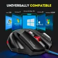 FunBug 7 Buttons Sports Mechanical Wired Gaming Mouse RGB with 4-Levels DPI Control - 7 Light Wired USB Optical Mouse with Side Buttons - Mouse with Pad for PC, Laptop, Computer, Gaming, Pubg Mobile. 