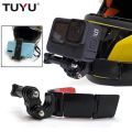 Tuyu V shape helmet chin Mount holder for GoPro Hero 9 8 7 6 5 SJCAM Xiaomi Eken motorcycle helmet chin stand camera accessories helmet mount + 3m adhesive hat mount for camera action camera. 