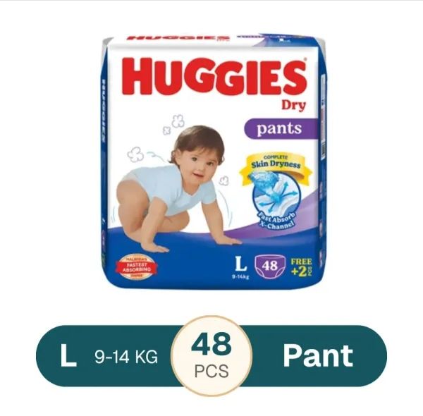 Huggies Dry Large Pant Diaper 9-14Kg - 48 Pcs (Malaysia)