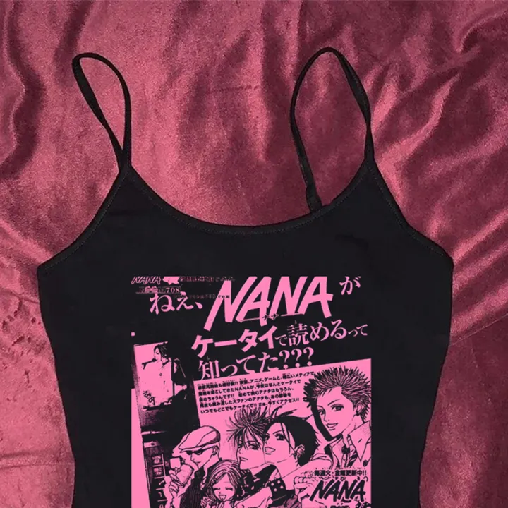 Y2k%20Nana%20Osaki%20Graphic%20T%20Shirts%20Casual%20Harajuku%20Streetwear%20Japanese%20Clothes%20Fashion%20Rock%20Punk%20Sleeveless%20Tanks%20&%20Camis%20Coquette%20-%20Image%202