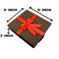 Empty Gift Box With Paper Frills For Birthday Present Anniversary Special Gift 9x8x3 Black Color With Red Bow. 