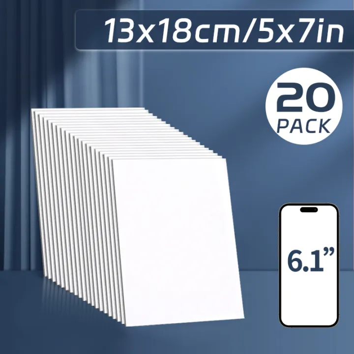 20 Pack 5×7 Inch Canvas Boards for Painting,Primed Blank Flat Canvas ...