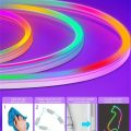 LED Strip with Remote & App, RGB+IC Neon Strip Lights, Flexible Light for Gaming Room, Bedroom Decor Lights, Vibrant Neon Light,. 