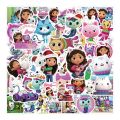 10pcs/30pcs/50pcs Gabby Dollhouse Cartoon DIY Party Decoration Stickers Birthday Party Supplies Kids Boys Girls .