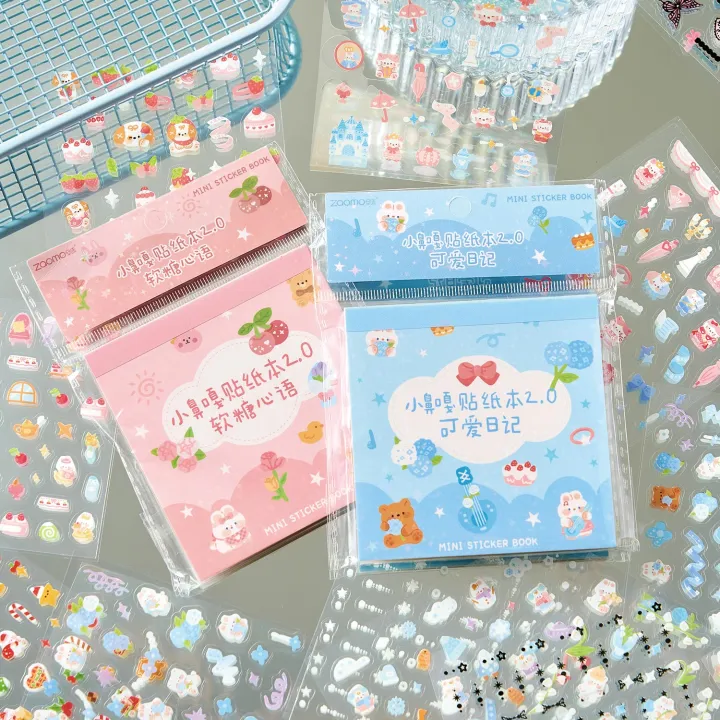 28Pcs Mini Sticker Book Ins Style Cartoon Cute Handbook DIY Decorative ...