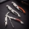 Professional Waiter's Corkscrew Premium Wood Handle Wine Opener with Foil Cutter Multifunction Portable Bottle Opener Bar Tool. 