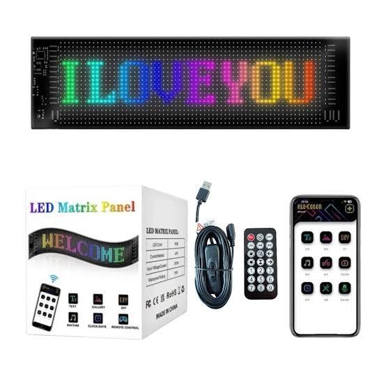 Smart RGB LED Car Display Board – 14"x4" – App Controlled Scrolling ...