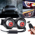 3-inch LED Car Dynamic Devil Eye 3D Lens 33 Mode Dynamic Pupils Remote Headlight Large Light Car Light Modification Eagle Eye. 