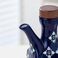 250ML Ceramic Oil Pot American Style Household Oil Bottle Blue Printed Oil Bottle Soy Sauce Vinegar Pot Kitchen Seasoning Bottle. 