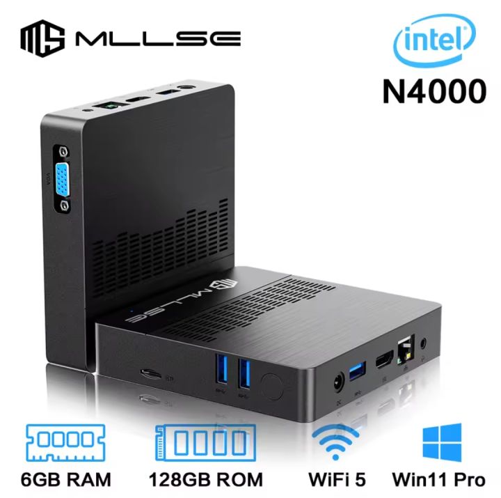 MLLSE Mini PC M2 Air Intel Gemini Lake
N4000 Windows 11 6GB RAM 128GB ROM
Dual-Band WiFi Bluetooth USB Mini Computer
