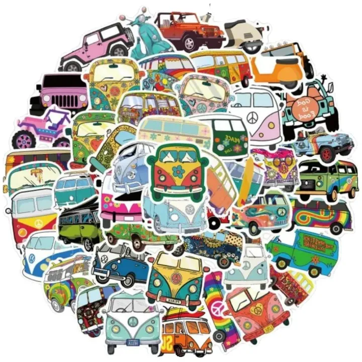 50pcs travel personality style outdoor bus cartoon graffiti sticker car ...