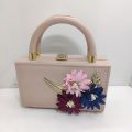 flower top handle trendy bag. 