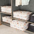 Large Capacity Household Clothes Organizer Dustproof Waterproof Transparent Quilt Bag New Printed Three-Dimensional Storage Bag.