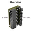 JEYI ATX 24Pin 90° RGB Adapter, 18 Light Modes Female to 24Pin Male 90 Degree Motherboard Power Adapter for Desktops PC Supply. 