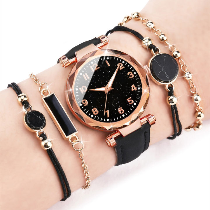 5PCS/Set%20Women%E2%80%98s%20Watches%20Ladies%20Fashion%20Leather%20Band%20Analog%20Quartz%20WristWatch%20Bracelets%20Set%20-%20Image%202