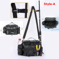 Fishing Tackle Backpack Storage Bag Men Outdoor Shoulder Fishing Lure Gear Bags with Rod Pole Holder Camping Hunting Hiking Pack.