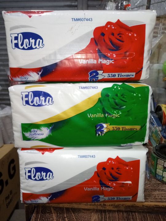 pack of 3 flora perfume tissue 550 sheets