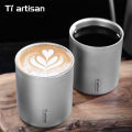 Tiartisan 380ml Titanium Handless Coffee Mug Double-walled Anti-scald Water Tea Cup For Outdoor camping picnics. 