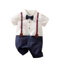 Handsome Jumpsuit Spring and Autumn Baby Boys Suits Cotton Onesie Newborn Toddler Short Sleeve 0-18 months Gentleman Tie Outfit. 