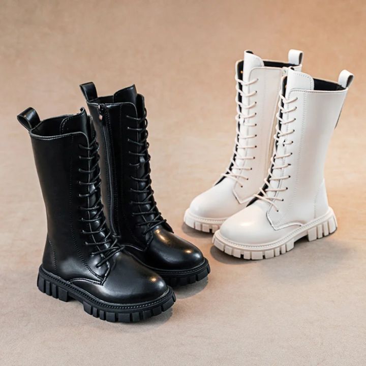 Autumn/Winter%20ZIP%20Fashion%20Cool%20Baby%20Girls%20Warm%20Square%20Heel%20Round%20Toe%20Casual%20Lace-Up%20Comfortable%20Kids%20Black%20Mid%20Boots%20-%20Image%206
