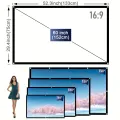 60 72 100 120 150 Inch 16:9 Portable Wrinkle Free Lightweight Projector Screen Home Outdoor Front Rear Projection Curtain Fabric. 