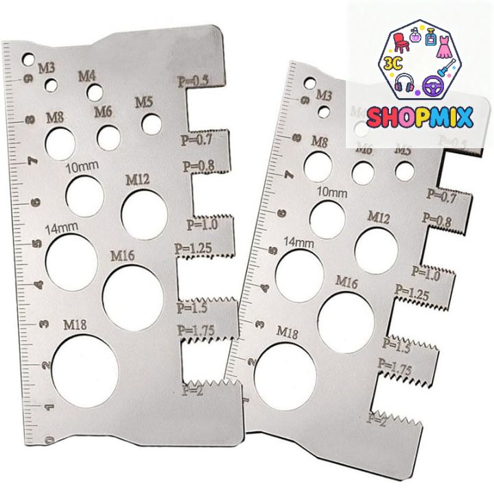 Thread Checker Screw Measurement Ruler Stainless Steel Caliper Metric ...