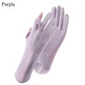 Elastic Sunscreen Gloves Mid-long Thin Ice Silk Sun Protection Gloves Slip Resistant Anti-UV Mittens Cycling Driving Gloves.