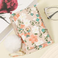 Fashionable floral print simple women's wallet With a Pom-pom Charm, High quality portable multi card slot women's short multifu. 