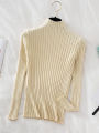 Croysier Pullover Ribbed Knitted Sweater Autumn Winter Clothes Women 2026 High Neck Long Sleeve Slim Basic Woman Sweaters Tops.