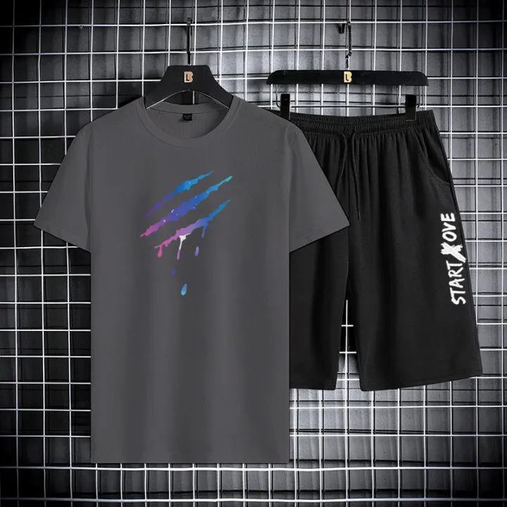 2025%20Summer%20Thin%20Casual%20Quick%20Drying%20Two%20Piece%20Set%20Men's%20Set%20Sports%20Outdoor%20Running%20Short%20Sleeve%20T%20Shirt%20+%20Shorts%20Tracksuit%20Sets%20-%20Image%203