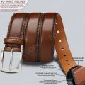 Men's Genuine Leather Belt Versatile Metal Pin Buckle Belt Luxury Strap Male Belt Business Casual Belt |.